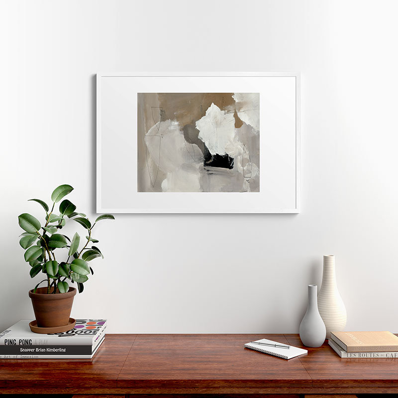 «Dolomite» encadré sur papier par Dan Hobday, Cadre blanc, H 24 po x l 36 po