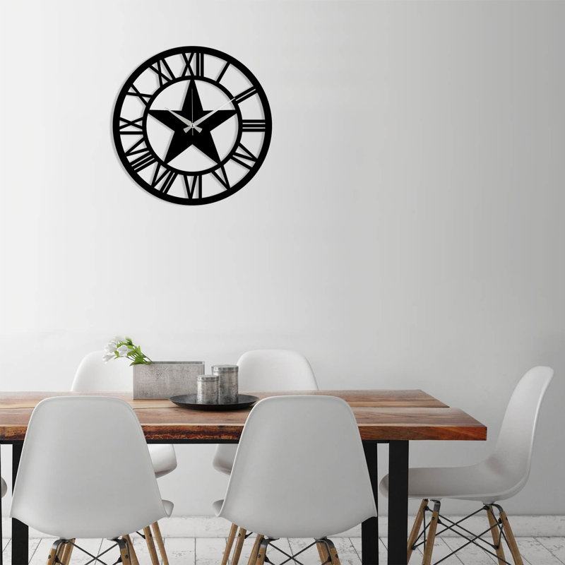 Dametta Metal Wall Clock, Black