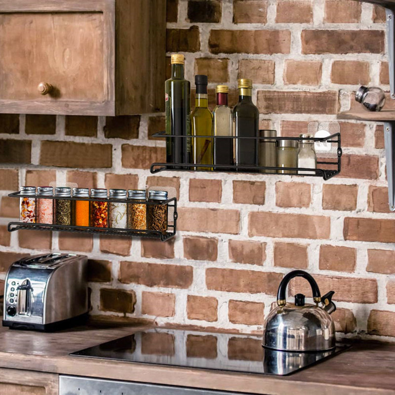 Door Stainless Steel Spice Rack, 6cm H x 29cm W x 6.25cm D