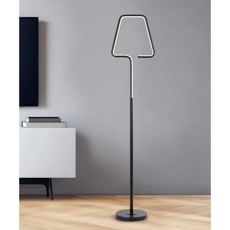 Lampe DEL sur pied 63 po Jakaylon, Noir