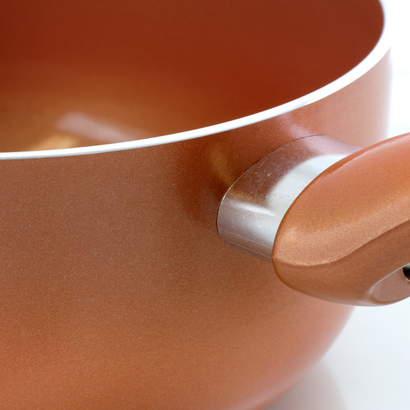 Better Chef 2 pte Casserole avec couvercle, Bouilloire en cuivre martelé massif de 2 pintes