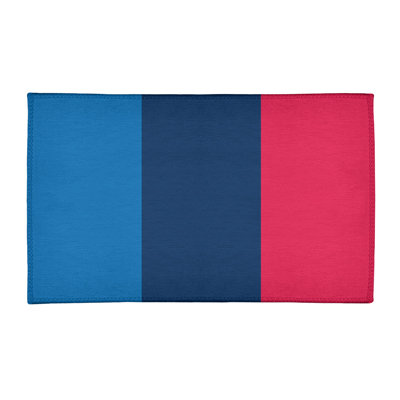 Tapis bleu/marine/rouge rayé