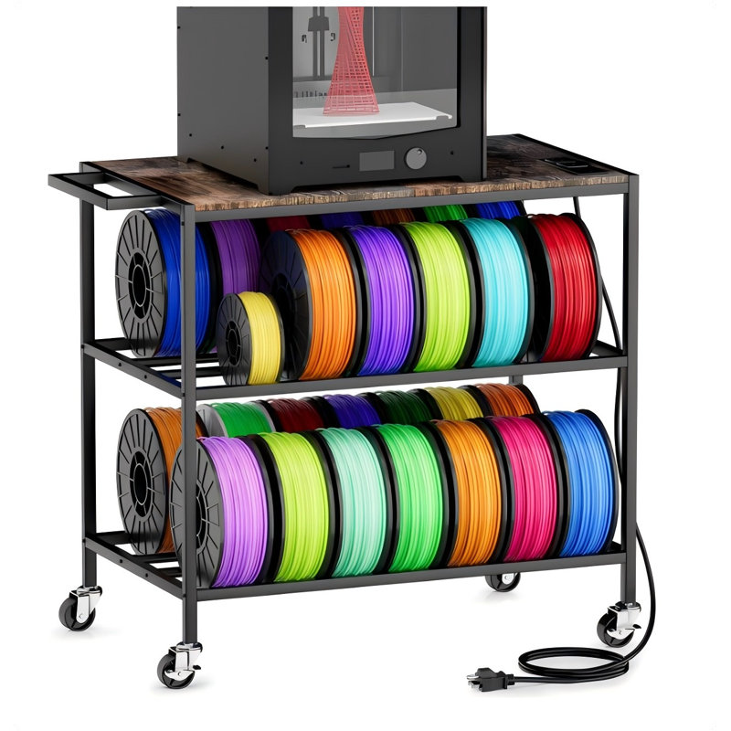 Support pour imprimante 3D avec rangement de filaments, convient aux petites imprimantes 3D, table d'imprimante 3D, chariot, bureau adapté aux ateliers, maisons et bureaux