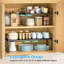 Organisateurs de tablettes d'armoires de cuisine de 15,5 à 25,5 pouces, organisateur de tablettes de comptoir de cuisine réglables, ensemble de 3 tablettes de rangement de comptoir extensibles, conception empilable, 30 lb robuste, économiseur d'espace