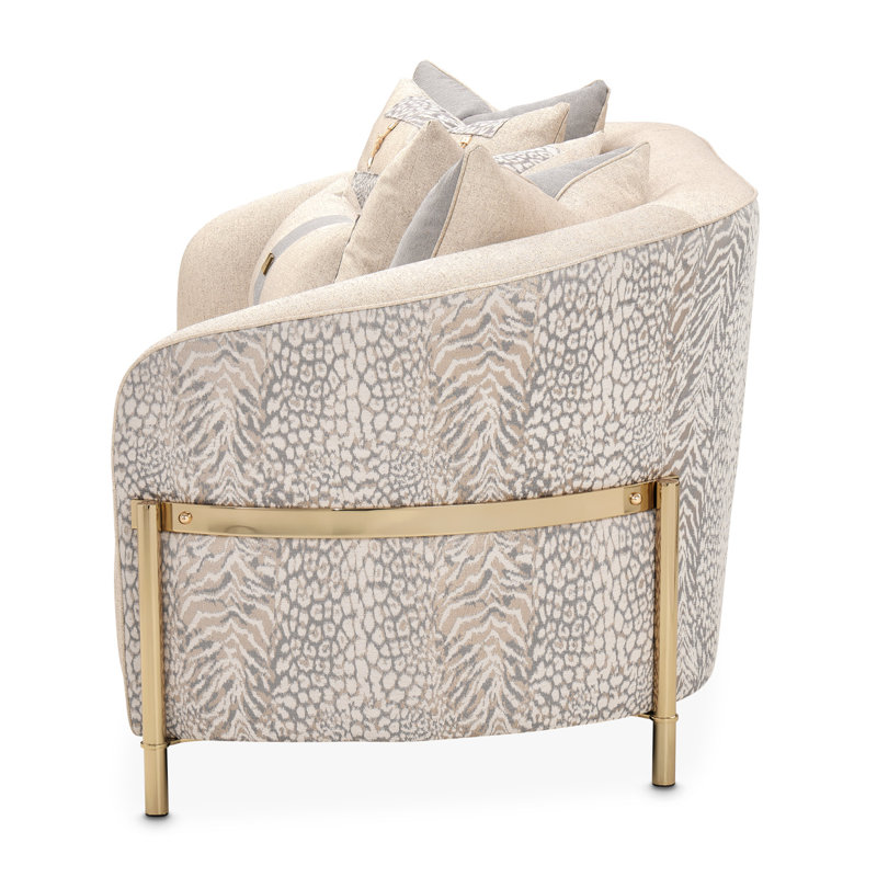 Lisbon 71'' Chenille Round Arm Loveseat, Opal Chenille