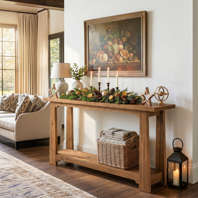 Farmhouse 55" Solid Wood Console Table