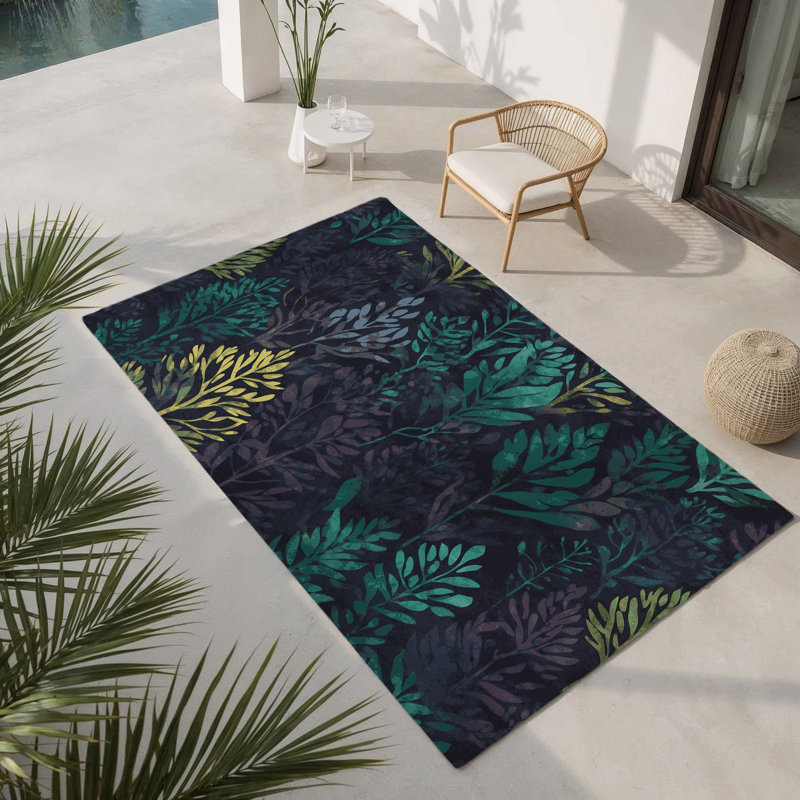 Tapis intérieur et extérieur Starlit Bloom, Rectangulaire 8 pi x 10 pi