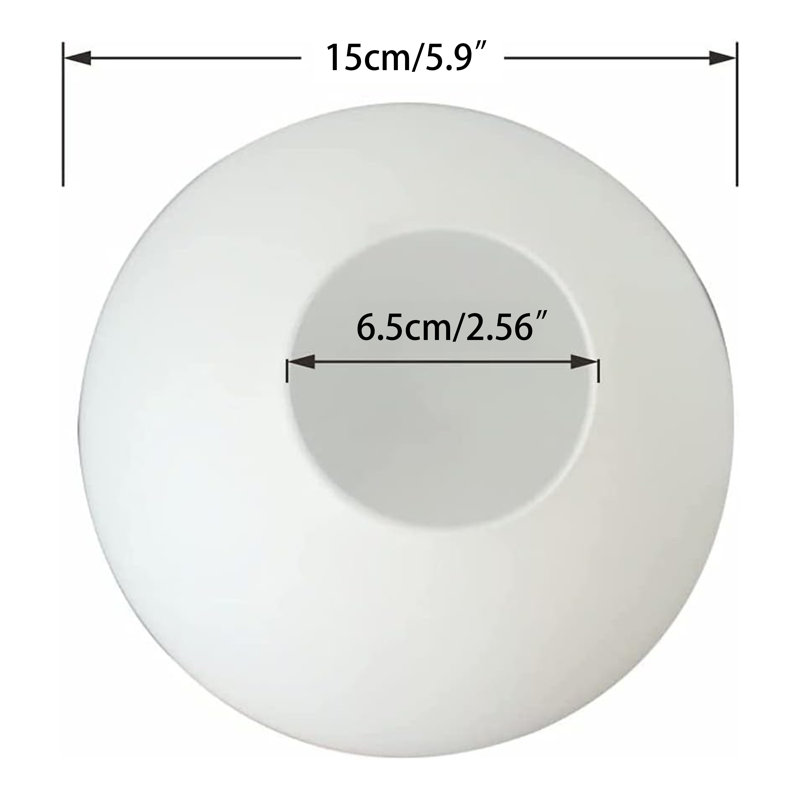 Lighting Replacement Glass Globe Shade white, 7.28" H x 5.9" W x 5.9" D