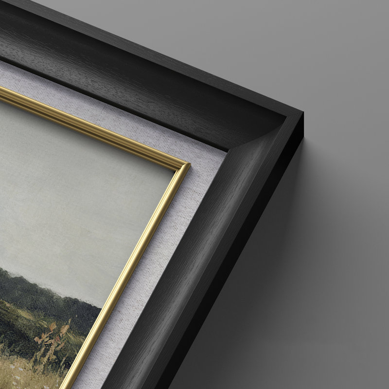 Ensemble de 2 œuvres d'art encadrées de qualité supérieure sur toile de qualité supérieure avec cadre de 26 po x 36 po, Noir