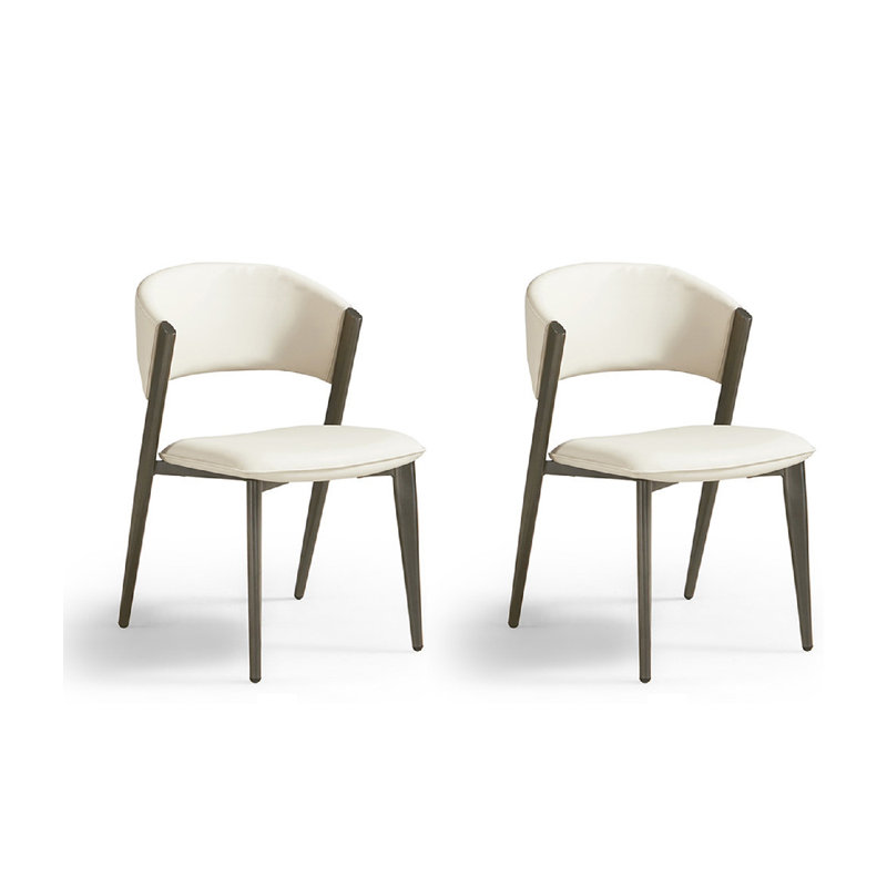Chaise de salle à manger moderne et simple en cuir