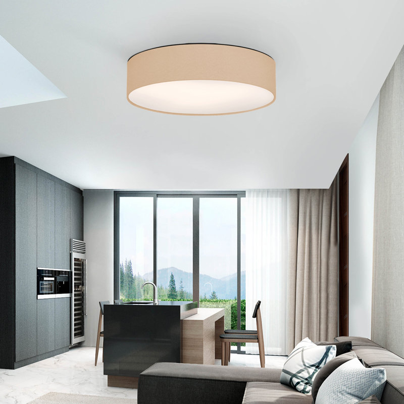 Parvin Flush Mount, 13cm H x 51cm W x 51cm D, Latte Brown