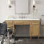 Meuble-lavabo de 60 po avec lavabo SMC, armoire de rangement spacieuse moderne avec tiroirs à fermeture en douceur et plateau basculant, pieds en bois massif et poignées en métal argenté, couleur bois-687383147