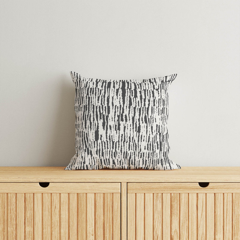 Coussin Strands, Ivoire/gris anthracite, H 18 po x l 18 po