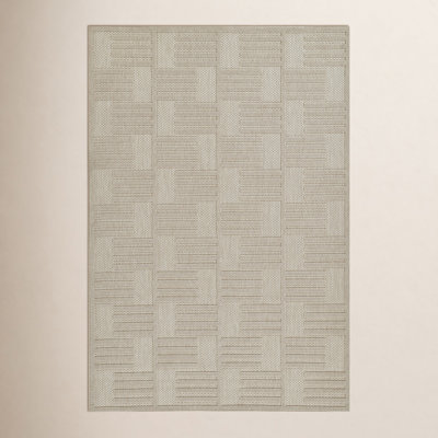 Trilby Beige Geometric Outdoor Rug
