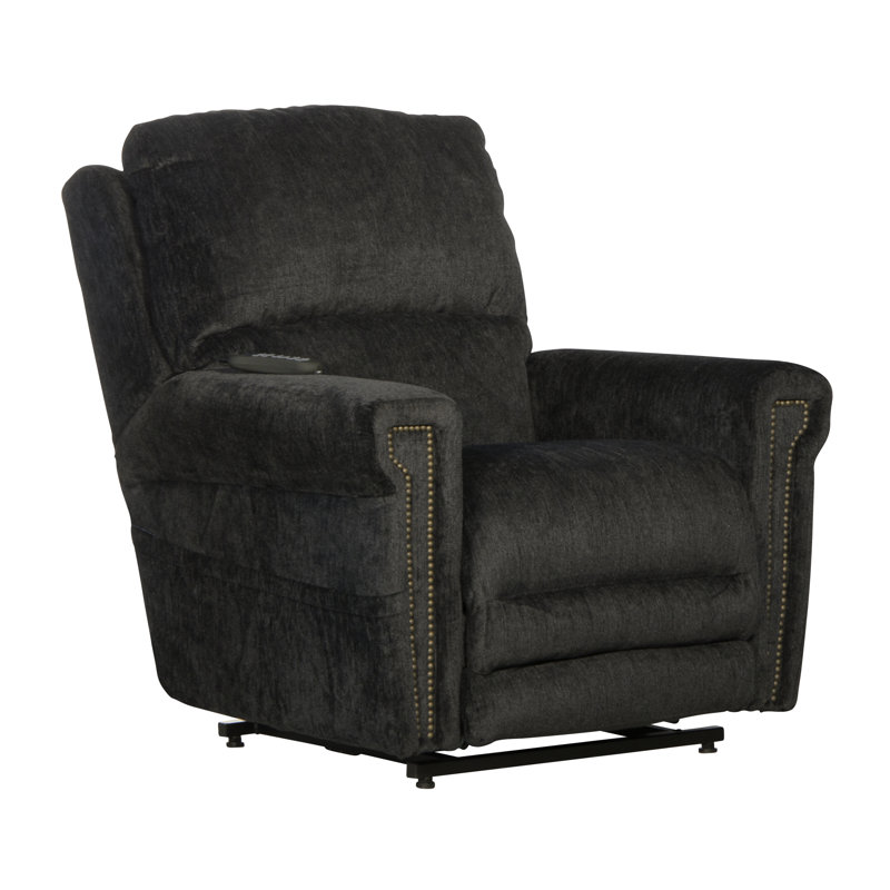 Warner Upholstered Recliner, Brown Chenille, Adjustable Headrest