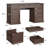 Hava 58" W Farmhouse Office Writing Desk With Drawer,Executive Desk,File Cabinet-114394591