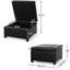 Bouton noir en similicuir avec fonction de rangement - 29,99 po x 29,99 po x 18,15 po pour capitonnage l 29,99 po x P 18,15 po