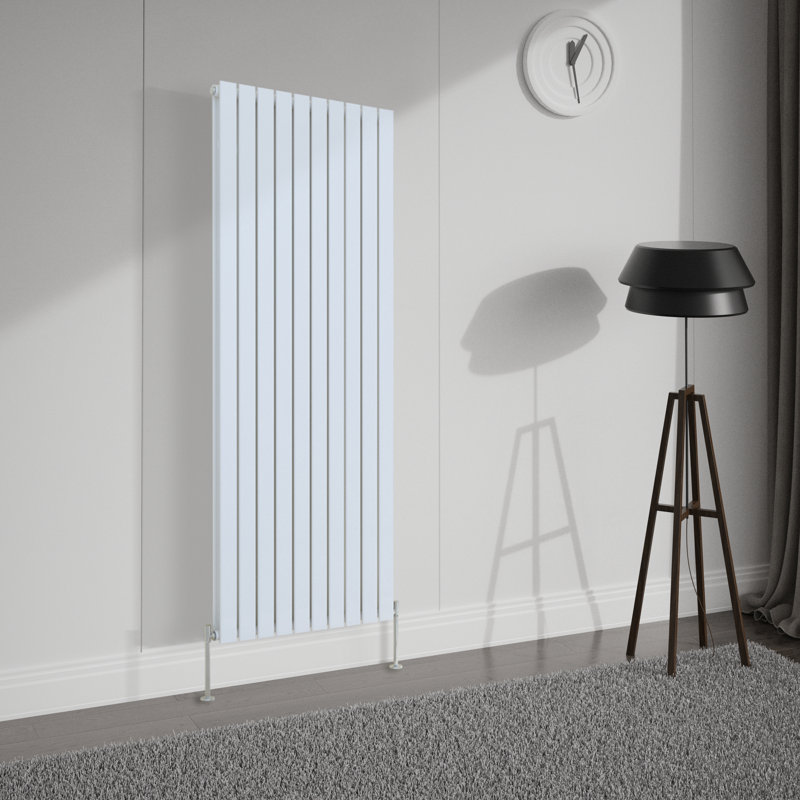 Shonna Vertical Double Flat Panel Radiator, Gloss White, 180cm H x 68cm W