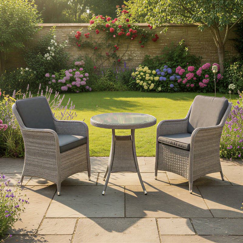 Patio Dining Set with, Dark Grey