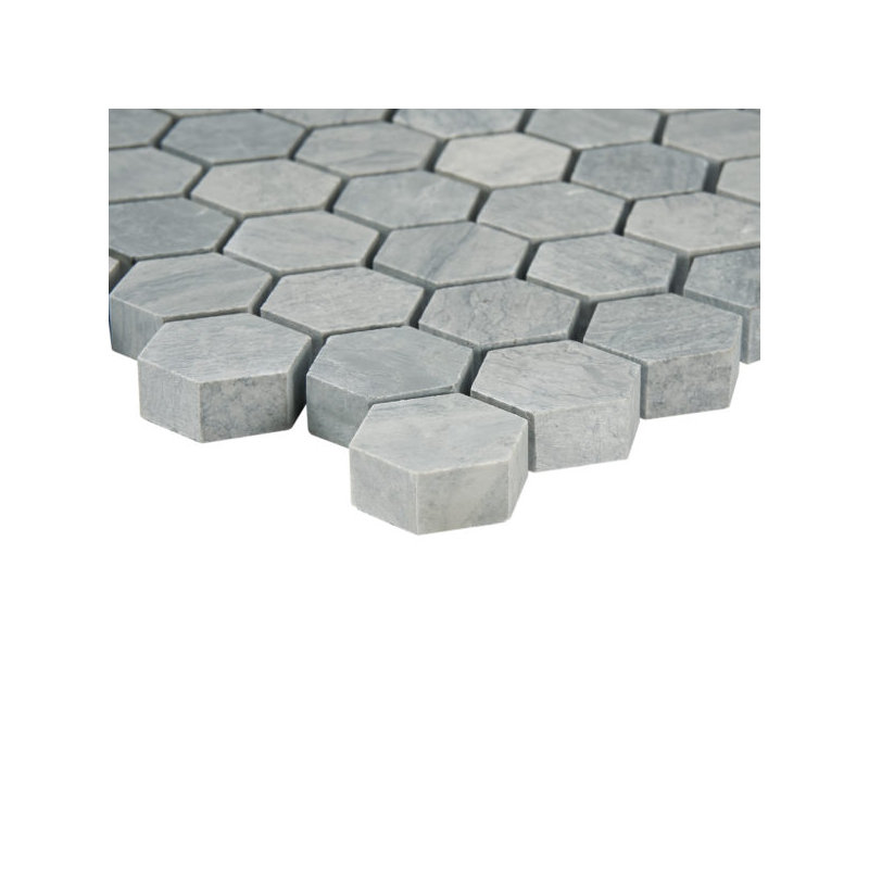 Bois flottant hexagonal bleu 1 po adouci