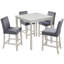 Ensemble de table 5 pièces à hauteur de comptoir avec table carrée et 4 chaises rembourrées