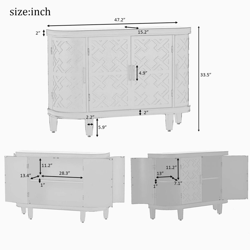 Elaine 47.2'' Console Table, White