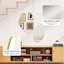 HOMCOM Irregular Wall Mirror Set of 2 Pebble-Shaped with Metal Frame Black-2102365705