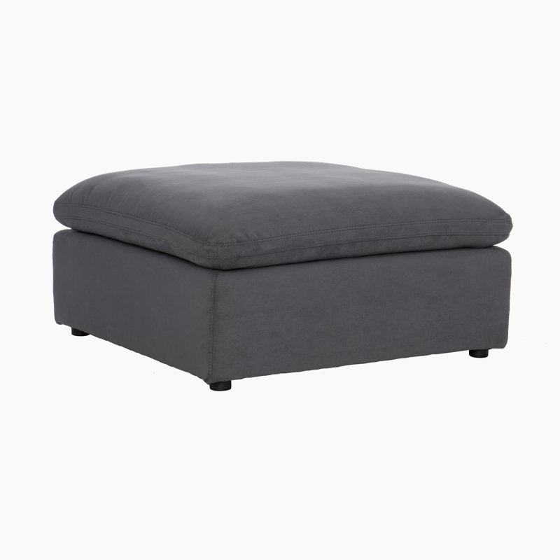 Repose-pieds moderne et contemporain en microfibre de 40 po Bhavini