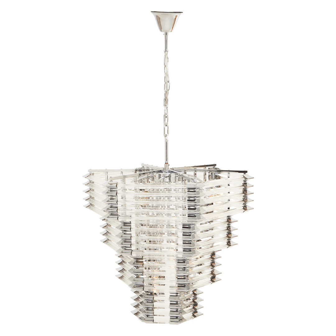 Karli Glass And Chrome Finish Prism Light With Fifteen Bulbs
