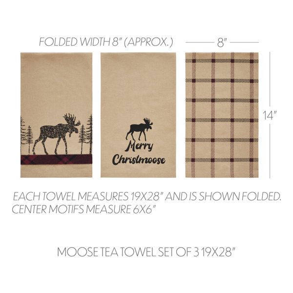 Woodland Bear and Moose Applique Tea Towels