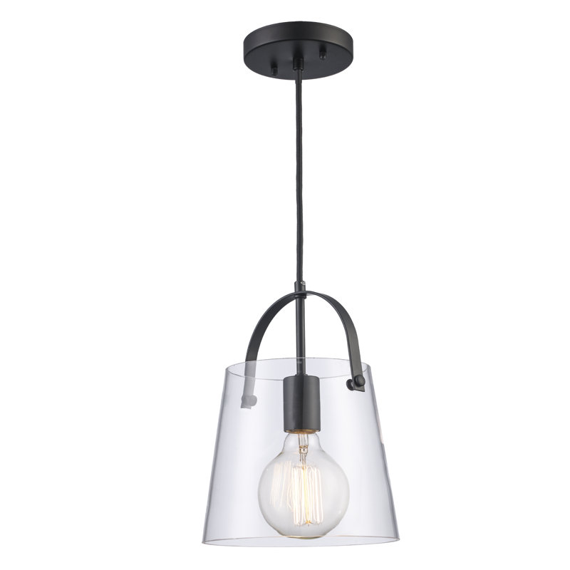 Lequetta 1 - Light Single Pendant, Black, 10.4" H x 8" W x 8" D