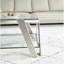 Table basse rectangulaire de 47 po de large de style moderne, structure en acier inoxydable avec verre trempé, rangement double couche, bureau à domicile, installation facile, centre transparent argenté pour la maison, à-121070714-121070716