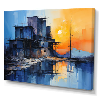 «Cobalt Contrast Factory Street I», reproduction sur toile