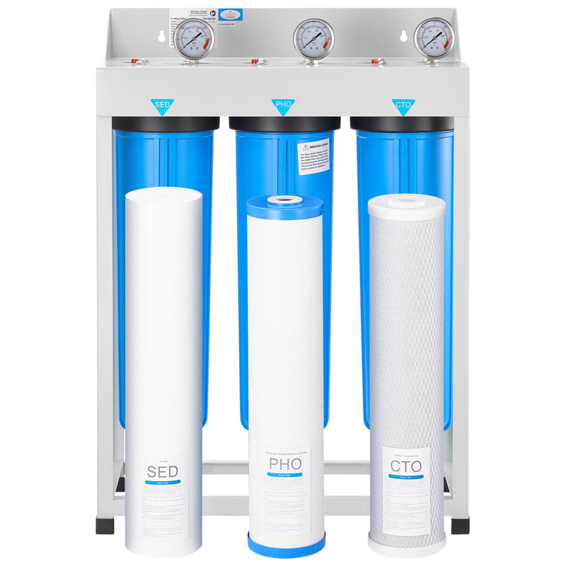 Système de filtration d'eau à 3 étages pour toute la maison PHO de 4,5 po x 20 po