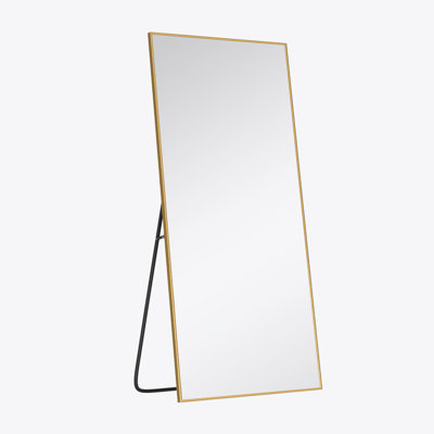 Lensa Rectangle Metal Full Length Wall Mirror with Embedded Bracket
