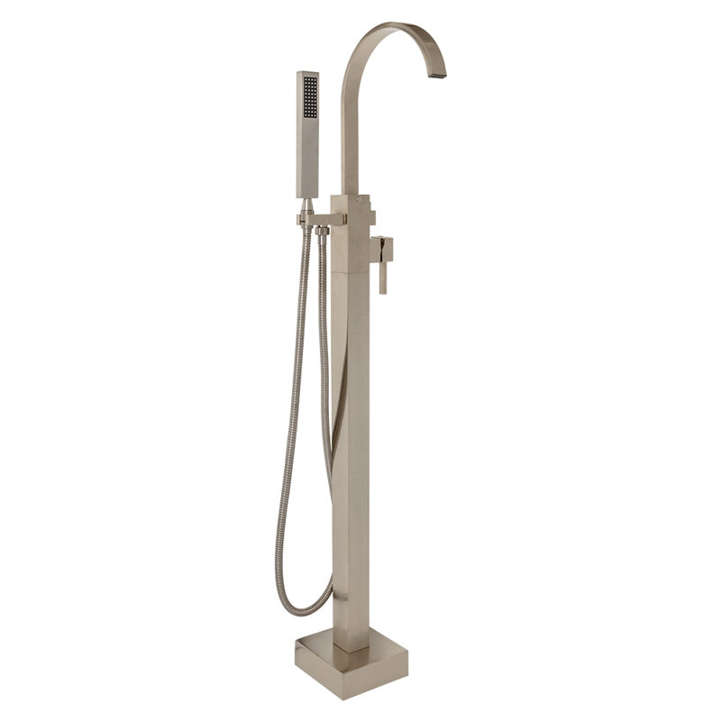 Kubista Tub Filler with Diverter, Brushed Nickel