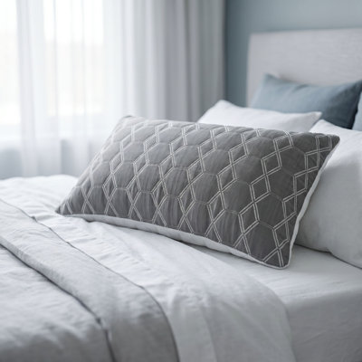 Reversible Hypoallergenic Cooling Pillow With Adjustable Fill & Washable Cover