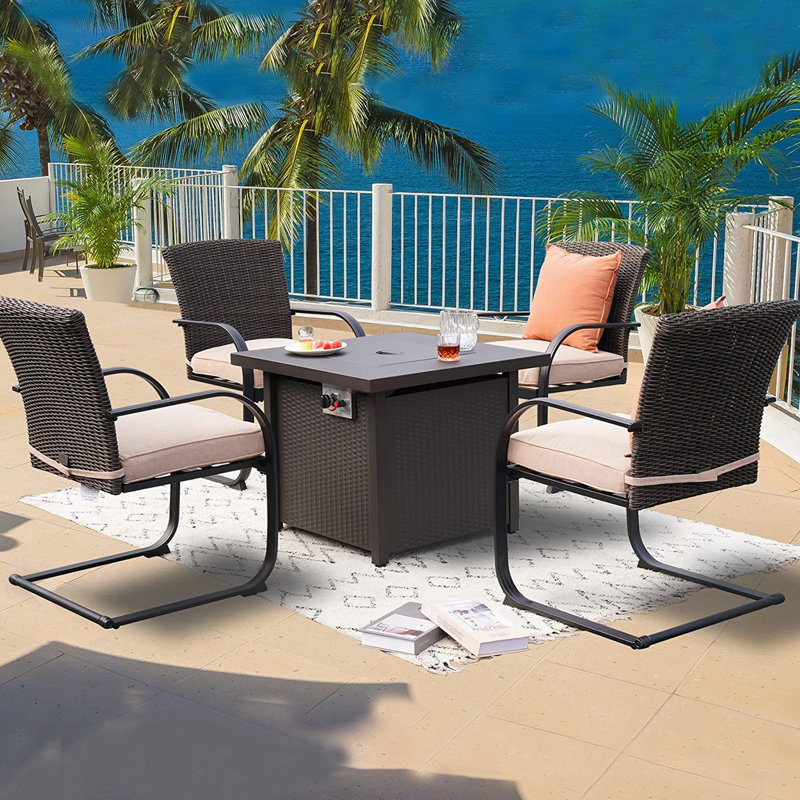 Owensby 4 - Person Patio Conversation Set with Cushions, Beige