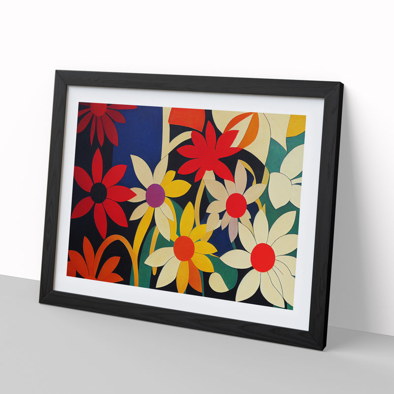 An Extravagant Abstract Flowers - Framed Print, Black, 25cm H x 34cm W x 2cm D