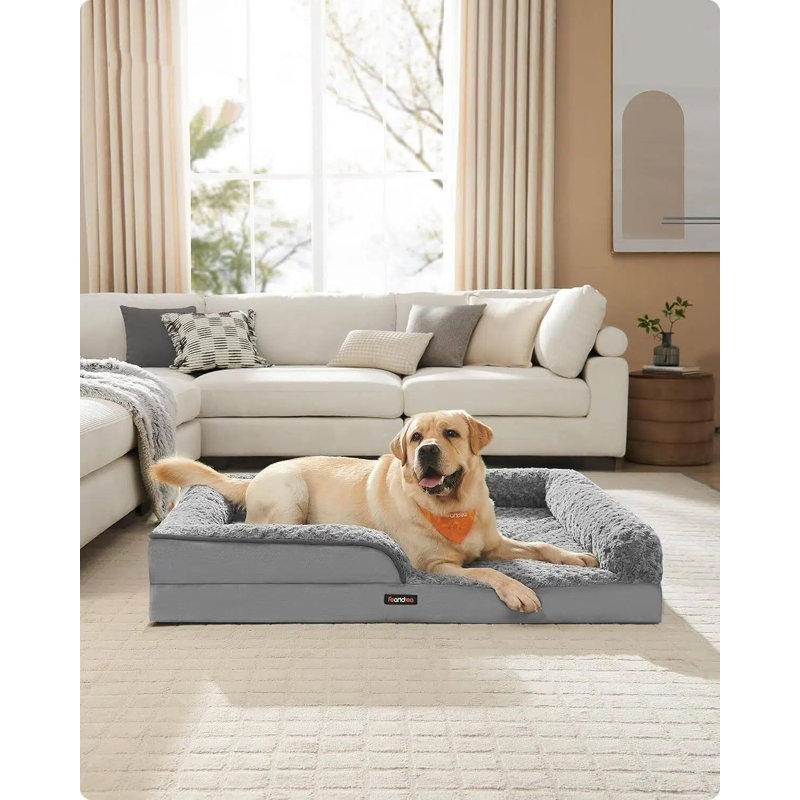 Orthopedic Dog Bed For Large Dogs, Memory Foam Dog Bed Sofa Pet Couch With Sides, Removable Washable Cover And Waterproof Liner