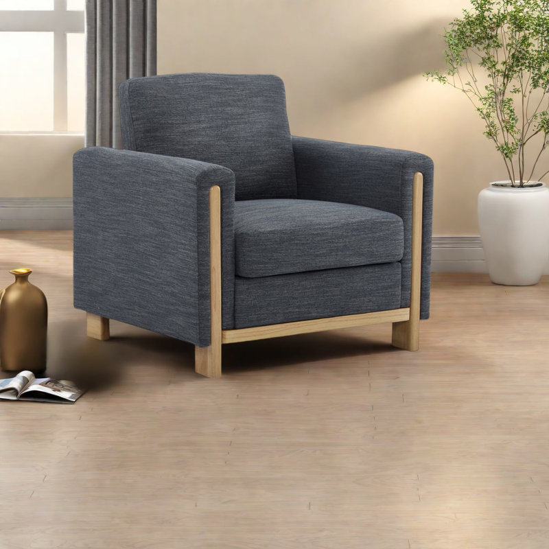 Chaises d'appoint modernes, structure en bois d'hévéa, revêtement gris anthracite pour la maison