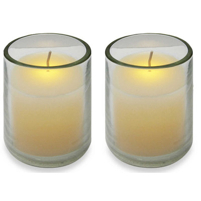 Bougies votives crème sans flamme à cire scintillante à DEL