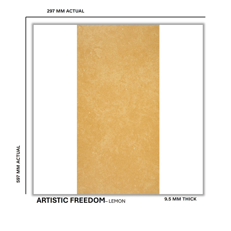 Artistic Freedom 12"X24" Porcelain Stone Look, Lemon
