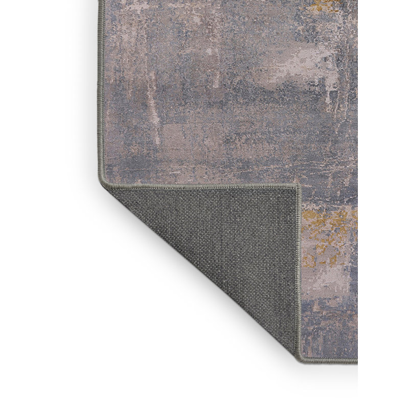 Tapis abstrait gris / bleu, Rectangle 4 pi x 6 pi