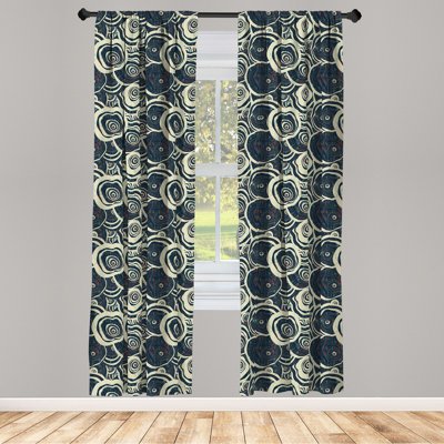 Geometric Semi-Sheer Rod Pocket Curtain Panels