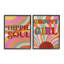 «Groovy Striped Phrases Single Photo Frame» par Regina Moore, 2 pièces sur toile-553720669-554522686