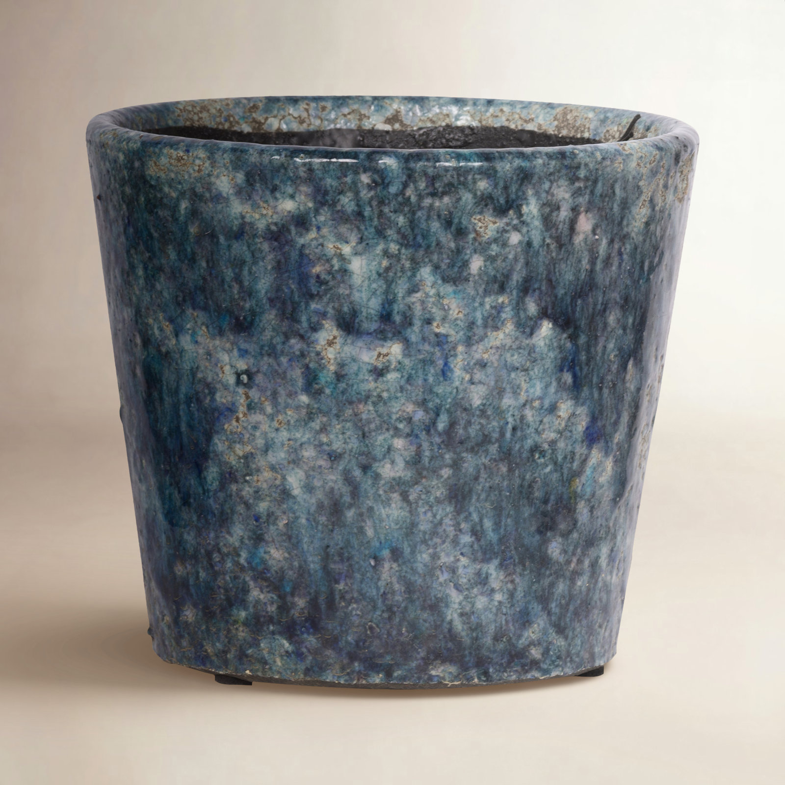 Duke Terracotta Pot Planter, Blue, 4.7" H x 5.5" W x 5.5" D