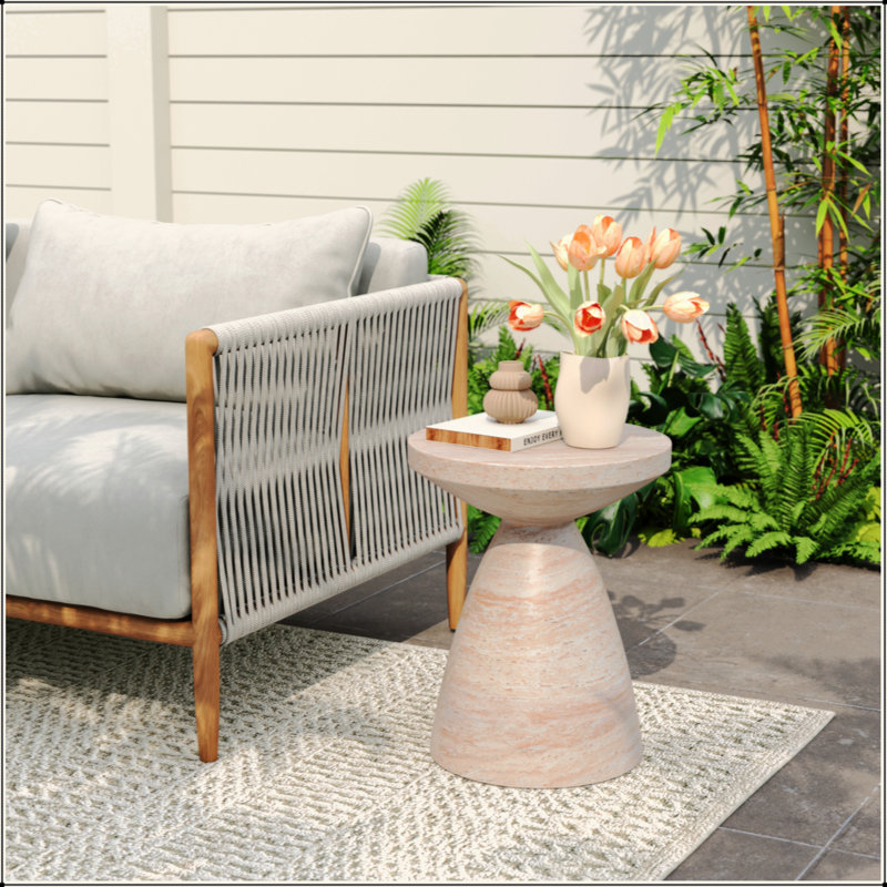 Outdoor/Indoor Lightweight Concrete Side Table