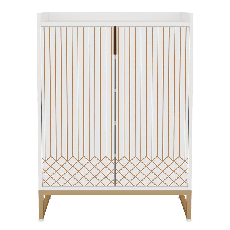 20 Pair Shoe Storage Cabinet, White
