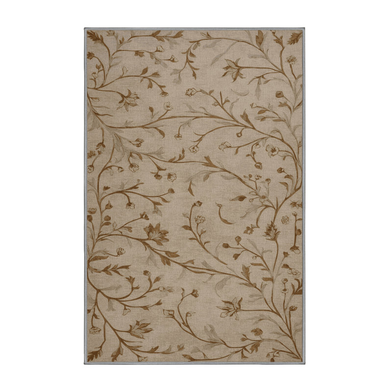 Machine Washable Persian Gray Area Rug, Rectangle 7' x 10'